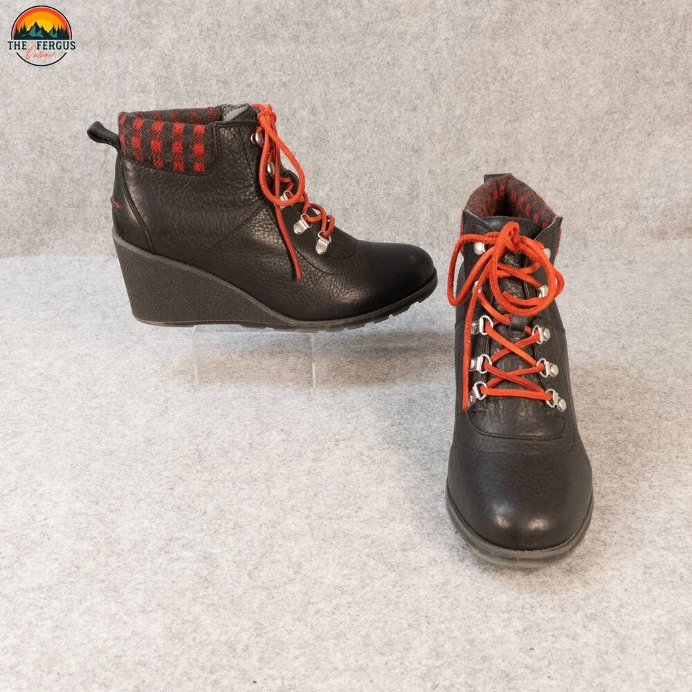 Sperry Top Sider Celeste Bliss Ankle Booties Black Red Leather Women's Size 12 M